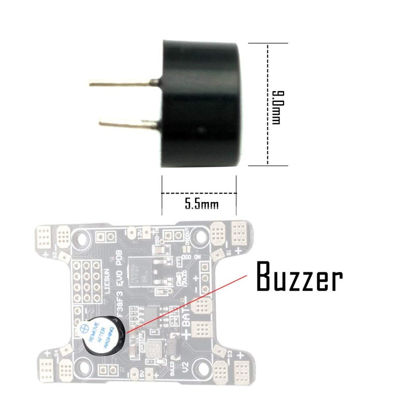 bnafes Super Loud 5V Active Alarm Buzzer Beeper Tracker 9X5.5mm for FPV Racing Drone RC Quadcopter PDB Flight Control (12 PCS) - Image 3